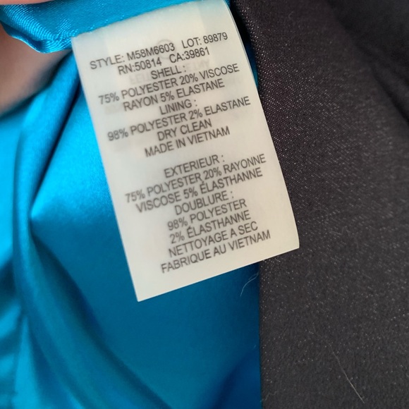 Tahari Sleeveless Peplum Navy Blue Dress with Denim-Like Fabric, Size 2 - Picture 9 of 9